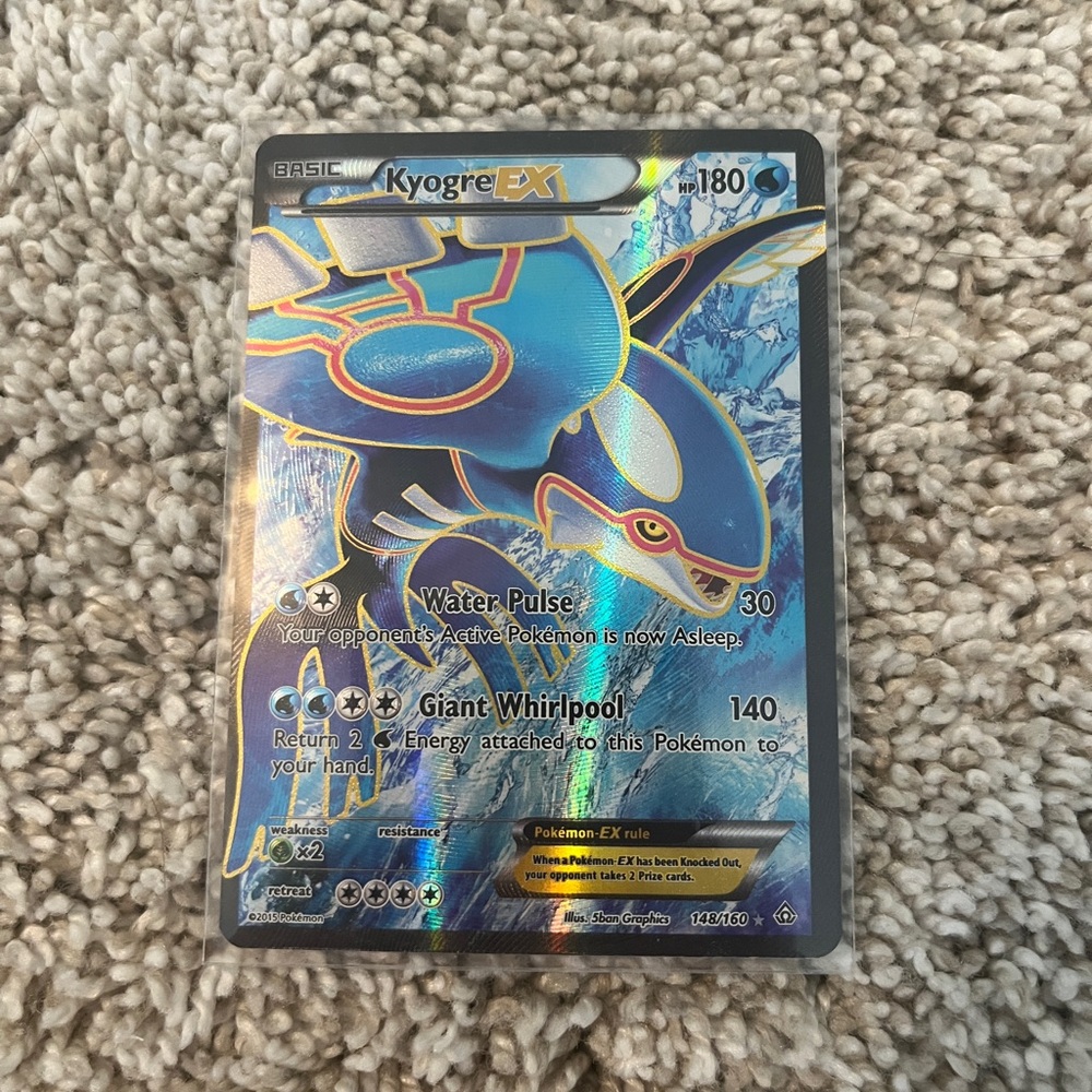 SUPER RARE KYOGRE EX POKÉMON CARD 148/160